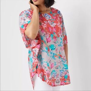 Tolani Collection Floral Print Caftan Tunic